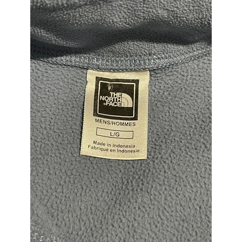 The North Face‎ Fleece Pullover Mens L Blue TKA 100 Quarter Zip Mock Neck Logo